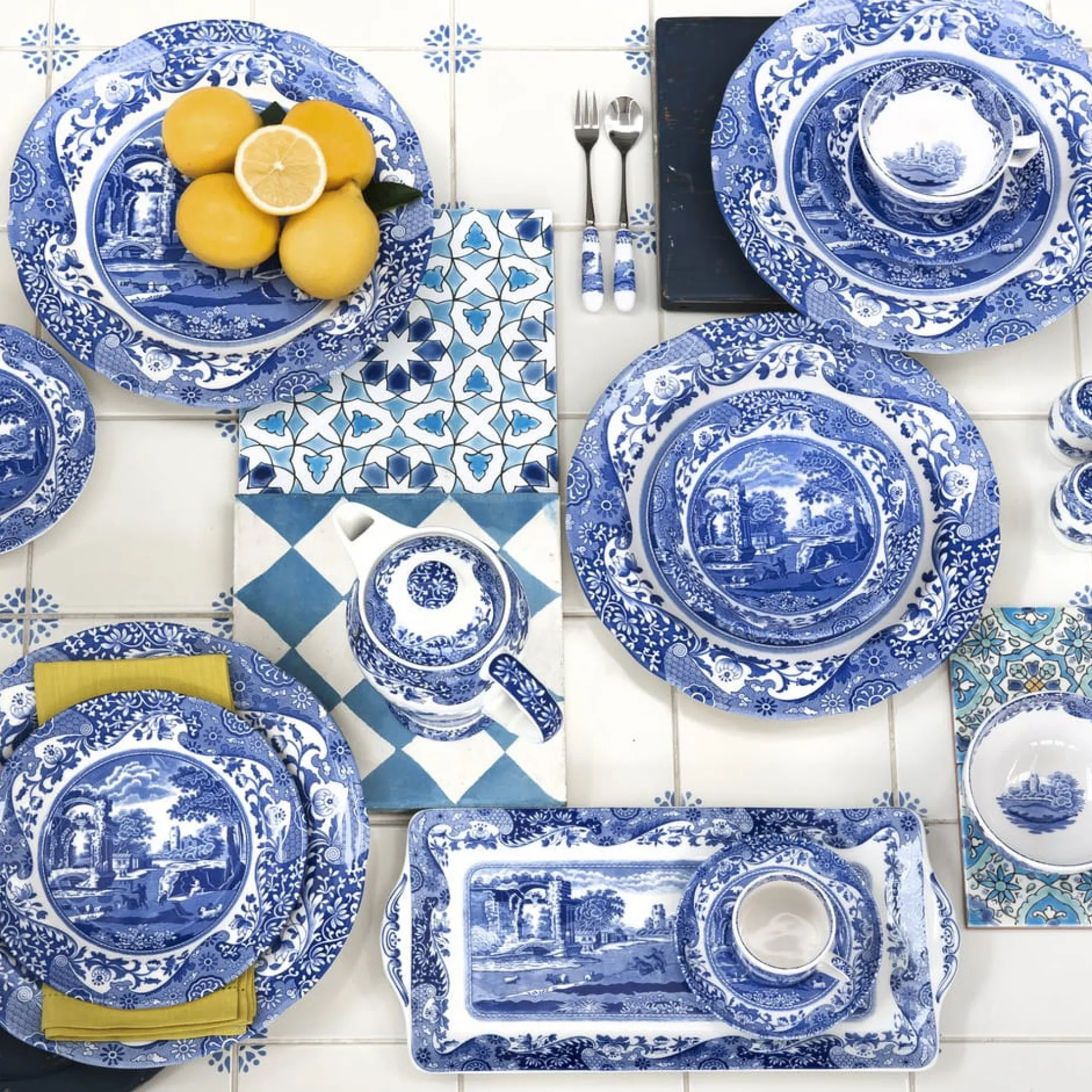 Blue Italian Tekopp Med Skal
