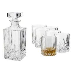 Vide Whiskeysett Karaffel Og 6 Stk. Whiskeyglass